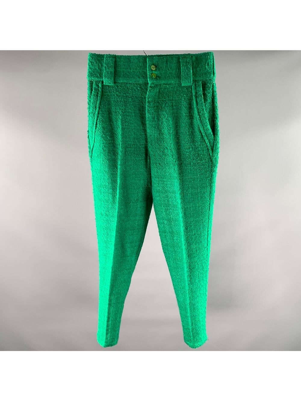 ORTTU Size 30 Green Tweed Acrylic Blend Tapered Pants
